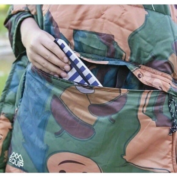 OS Junior Poncho Sleeping Bag Blanket Carry Case Zipper Pouch Moose Print NEW - Picture 3 of 10